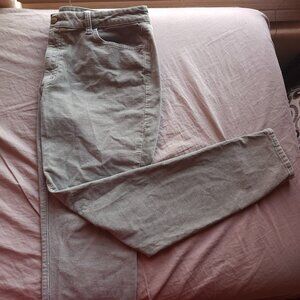 Daily Ritual Green Corduroy Slim Fit Pants Womens 16 Fall Classic High Rise